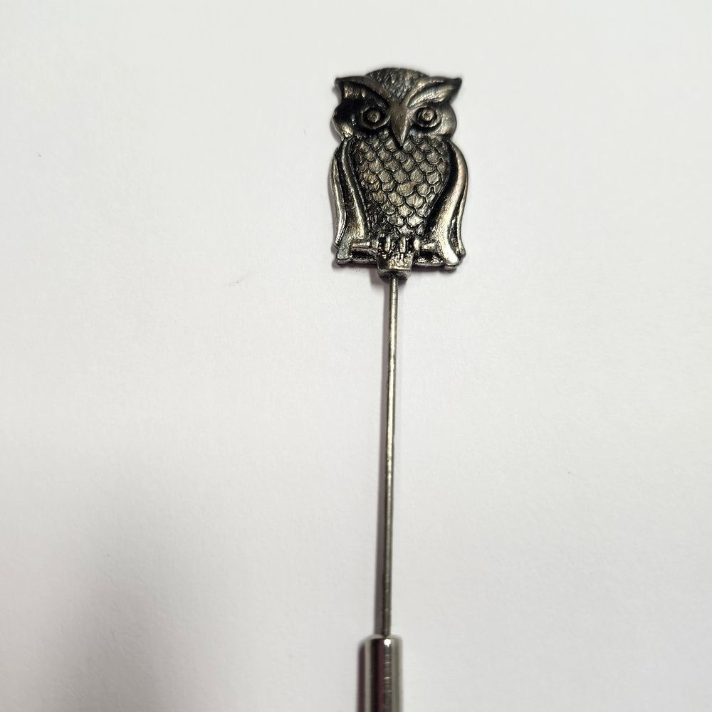Owl Stick Pin - Silver Tone Metzke Vintage